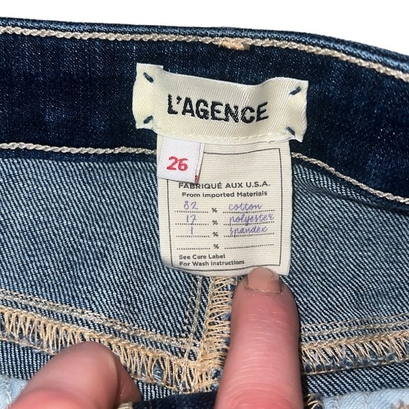 {NWOT L’AGENCE High Rise Maigre Vintage Destruct Luxury High Waist Jeans Size 26 - Picture 8 of 13